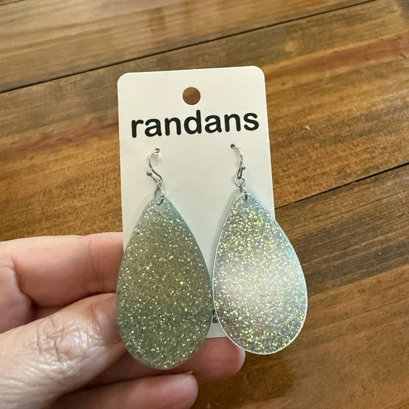 Randans Glitter Teardrop Earrings - Picture 2 of 3